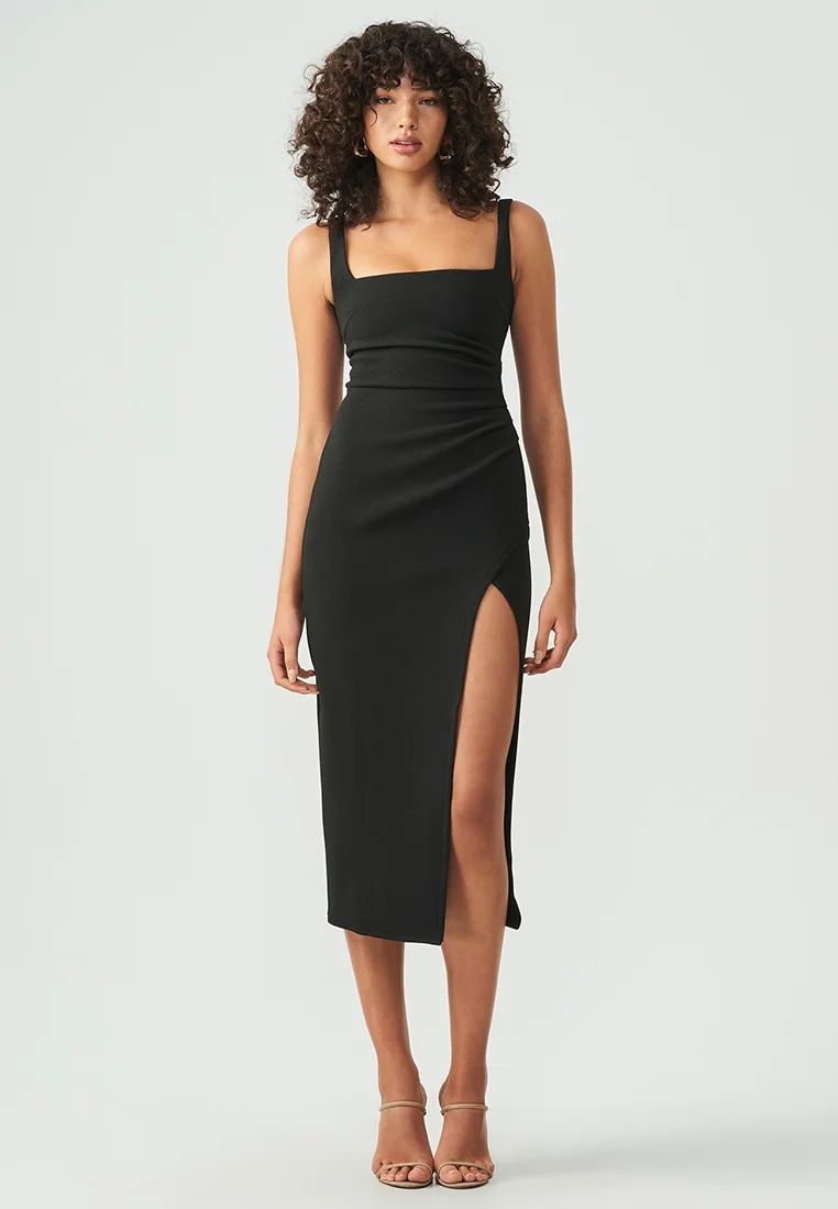 Kleider: BWLDR - MIDI DRESS BLACK - Orginalpreis 144.- – Neu und originalverpackt aus Zürich von luxuryoutlet1