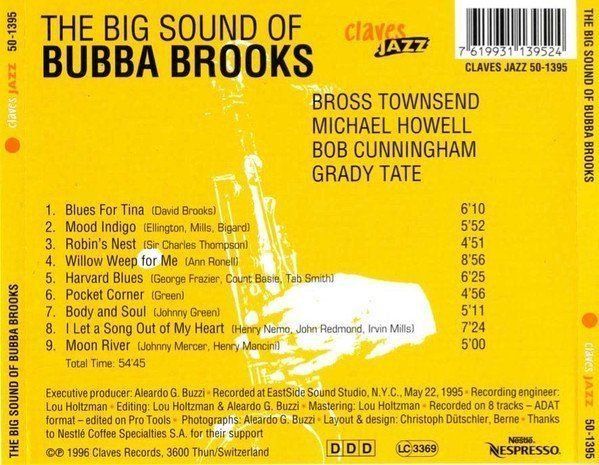 CD: Bubba Brooks with Grady Tate, Bross Tounsend, Michael Howell – Usato da Unterbäch venduto da boolic 1