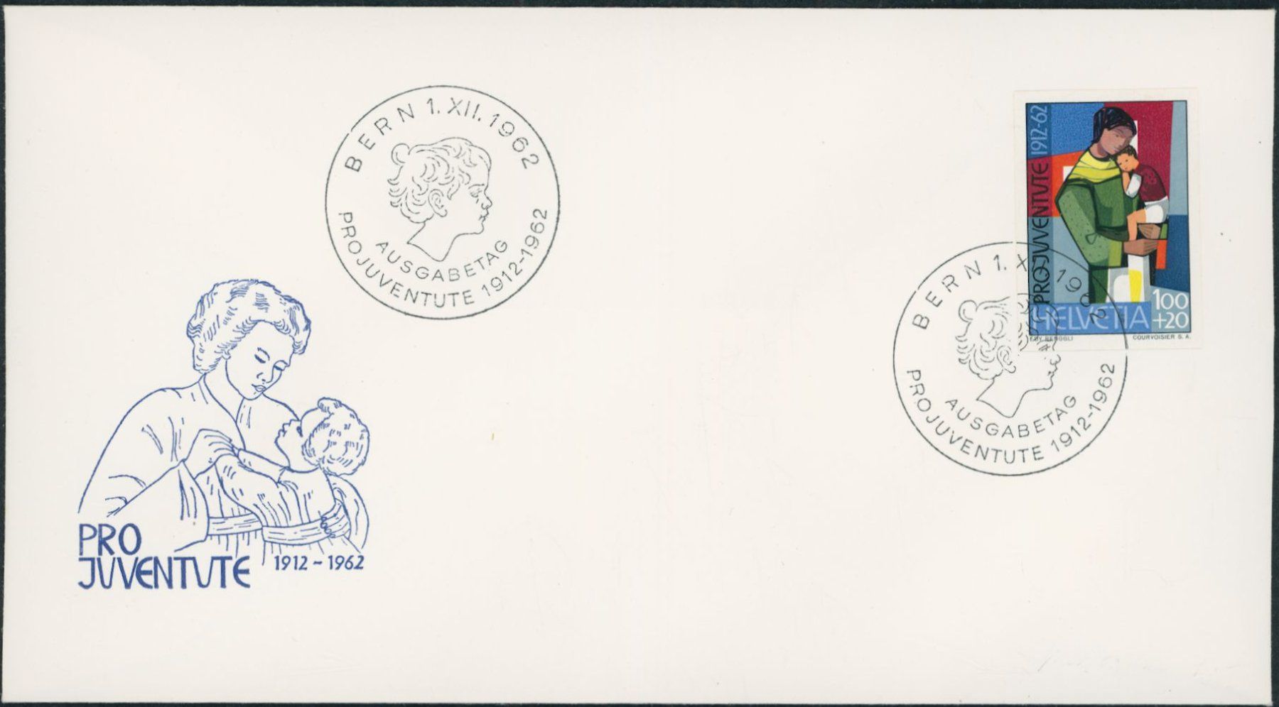 Tutti i francobolli: 1962 Pro Juventute - Blockausschnitte - Ersttagsbrief FDC ET – Usato da Schindellegi venduto da leecollect