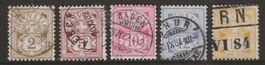 1882 : Serie Wertziffer Nr. 53 - 57 : KP 1315.--