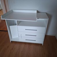 Wickelkommode / Wickeltisch weiss, 3 Schubladen