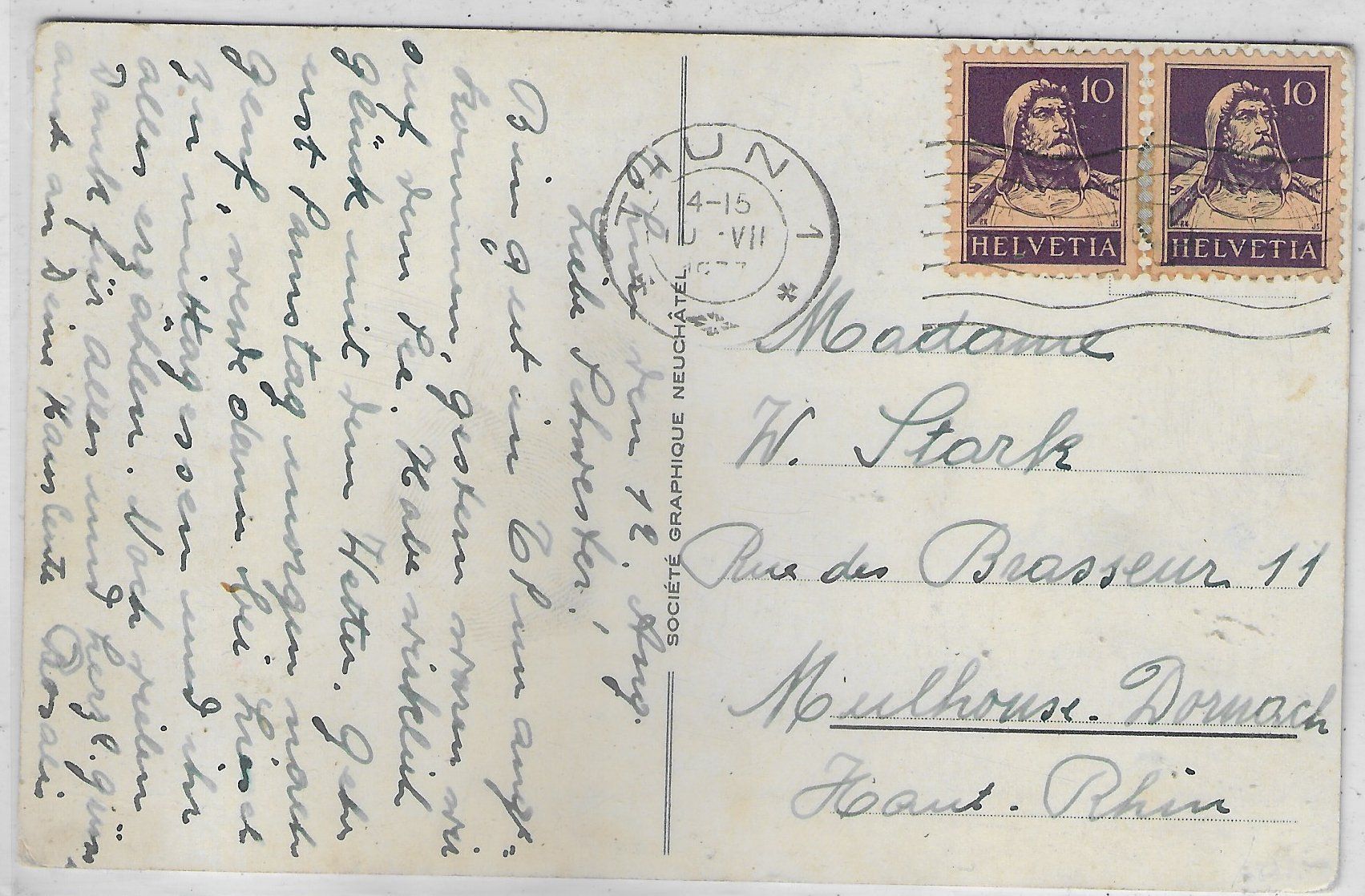 Cartoline postali: Thun und die Alpen - Litho – Usato da Ettingen venduto da Kartenplanet 1