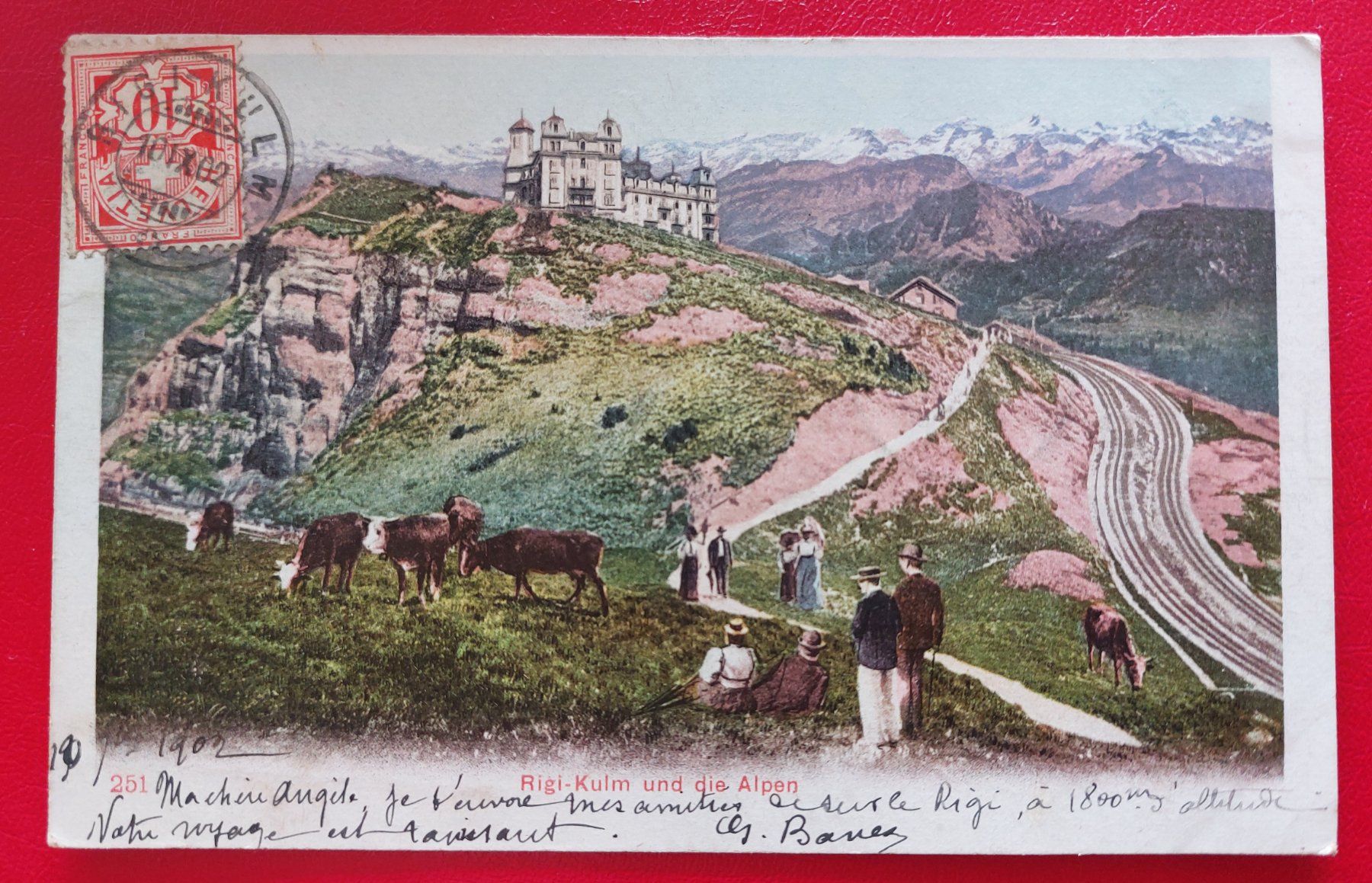 Ansichtskarten: Rigi-Kulm und die Alpen 1902 – Gebraucht aus St-Légier-Chiésaz von Theo006