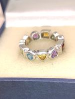 Vintage Memory Ring mit bunte Edelsteine Top