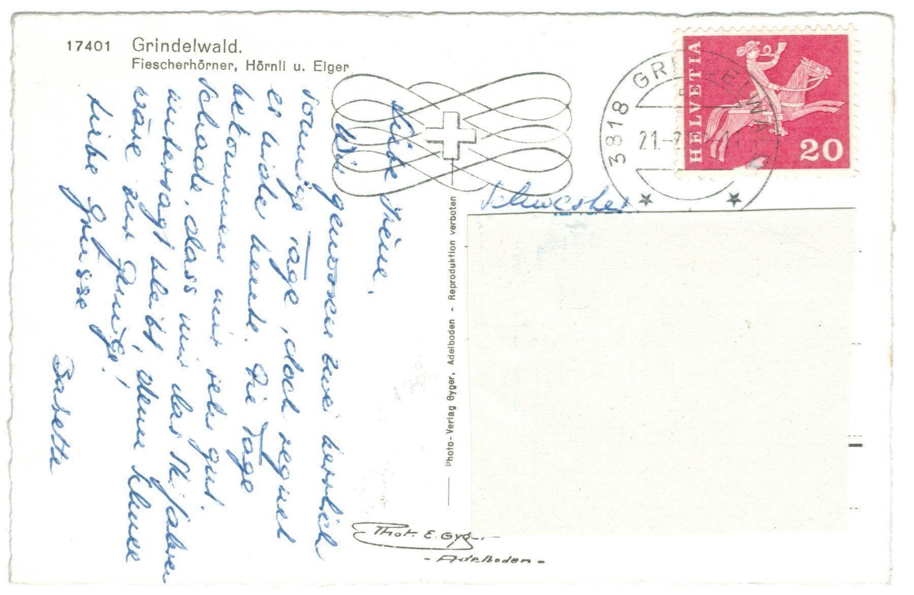 Ansichtskarten: AK Grindelwald 1969 – Gebraucht aus Zürich von tol_b7c7 1