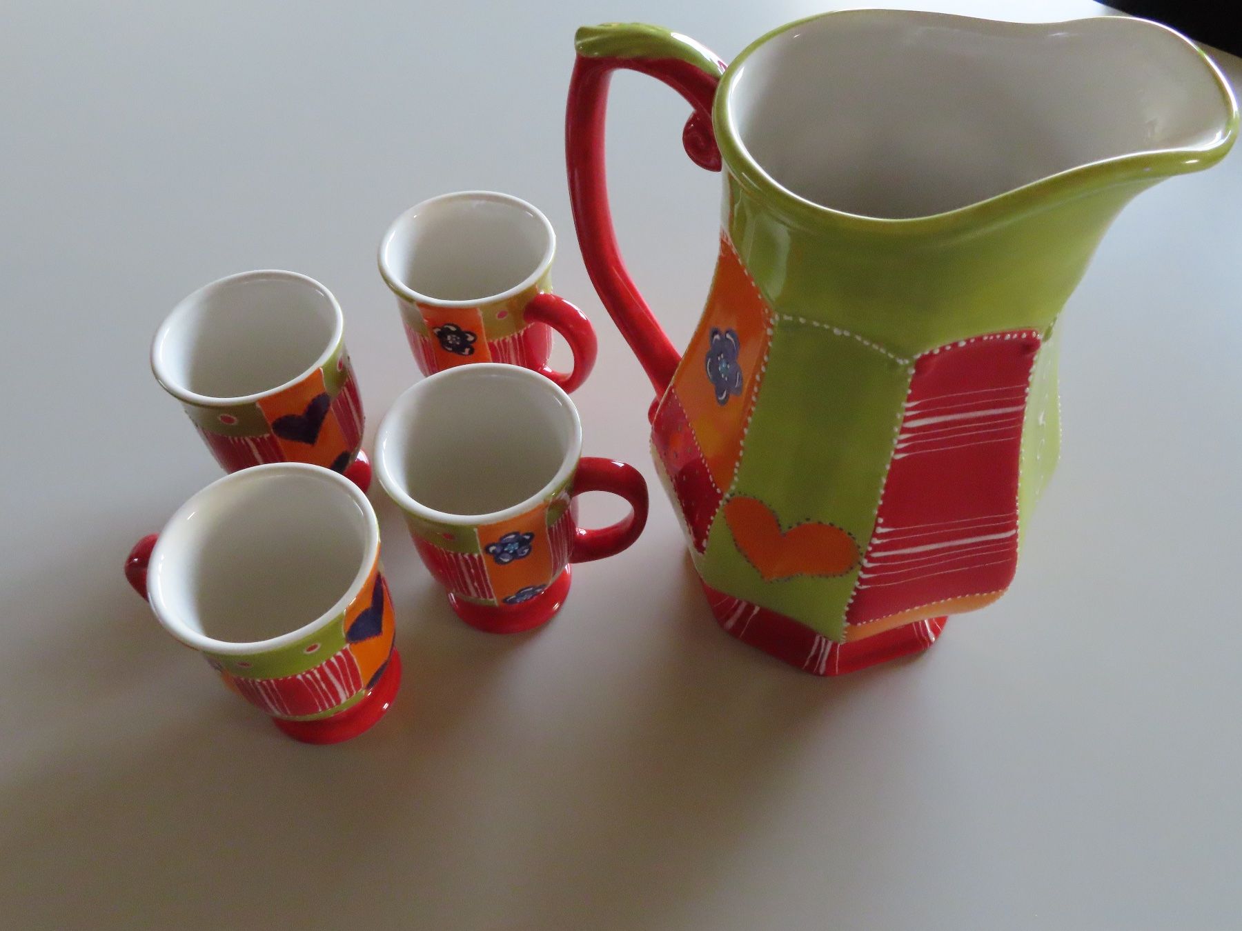 Set di piatti: Krug mit Tassen "Caprices" handbemalt ***NEU*** Geschenkidee – Nuovo (secondo la descrizione) da Wallenried venduto da Asyano 4