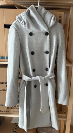 Tom Tailor Wollmantel XS, grau, Mantel mit Kapuze!