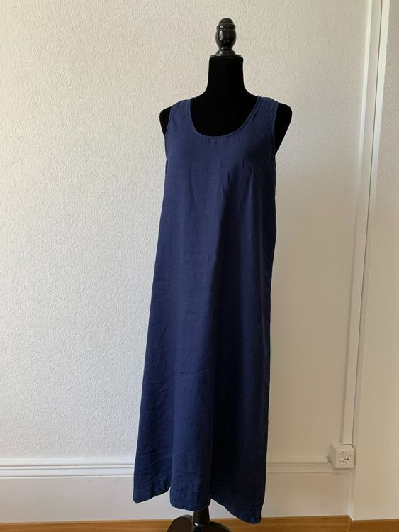 SAKS FIFTH AVENUE: Langes dunkelblaues Leinen-Kleid, M 5