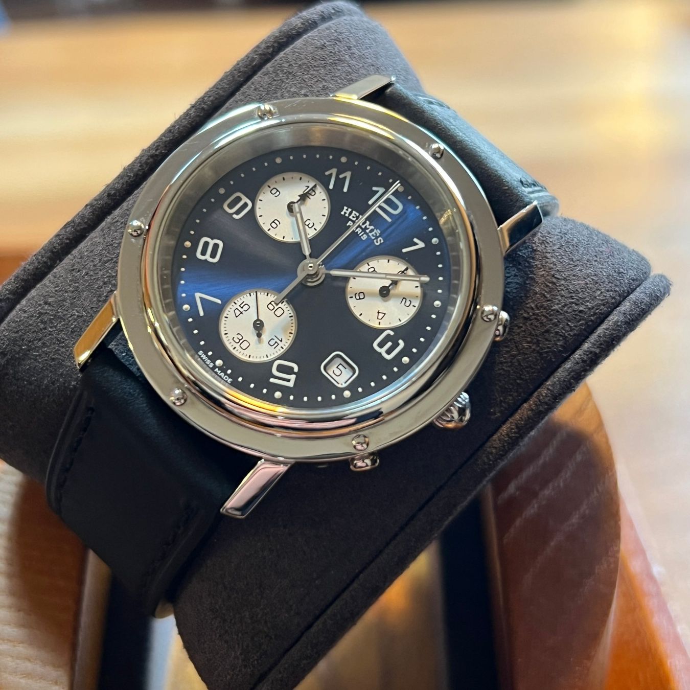 Hermès Orologi: Hermès Clipper Quartz Chronograph CL1.910 – Usato da Carouge GE venduto da Watchaser 8