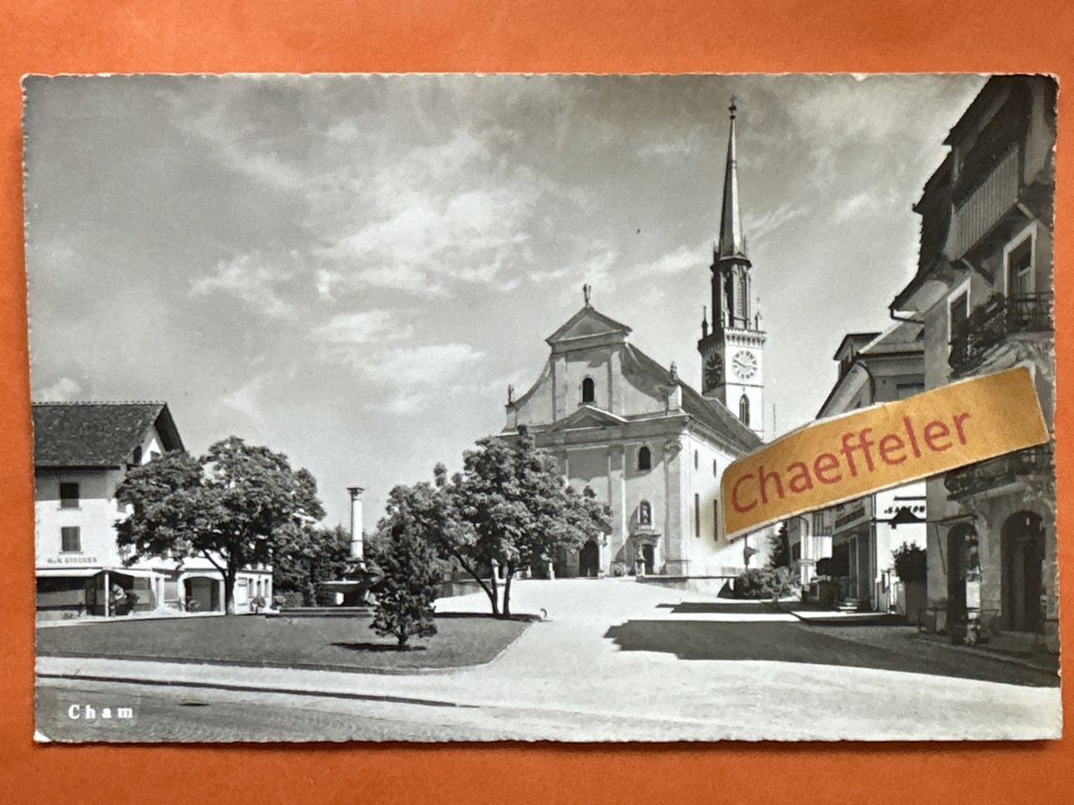 Cartoline postali: Cham – Usato da Zürich venduto da Chaeffeler