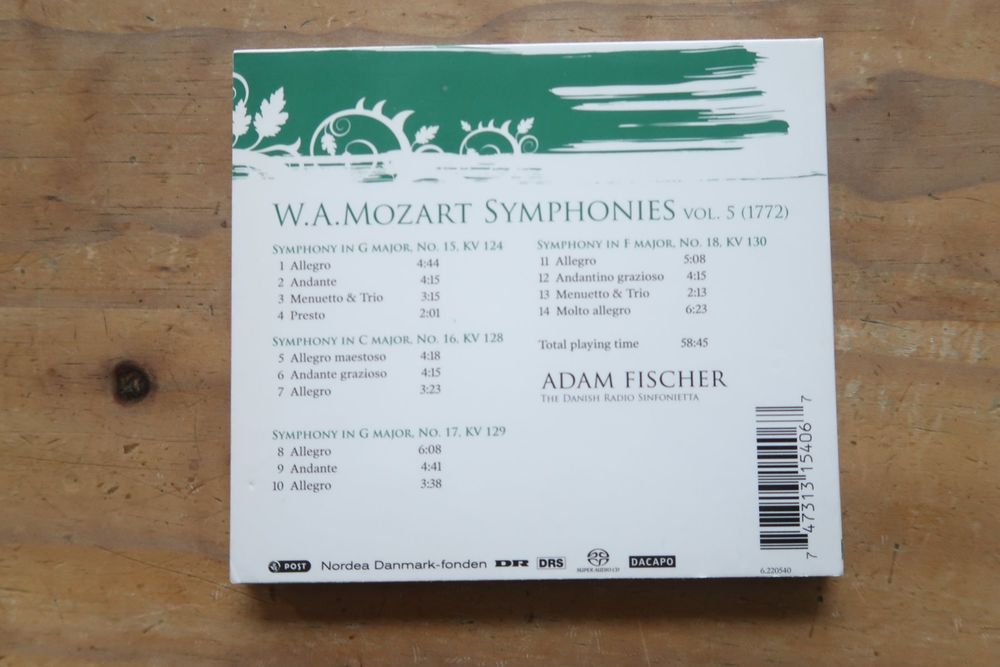 Adam Fischer Wa Mozart Symphonies Vol 5 Sacd Kaufen Auf Ricardo