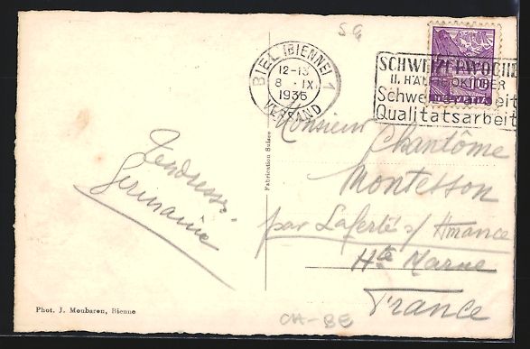 Cartoline postali: Biel, Bahnhofstrasse mit Astroia Tea Roo – Usato da Berlin venduto da bartko-reher 1