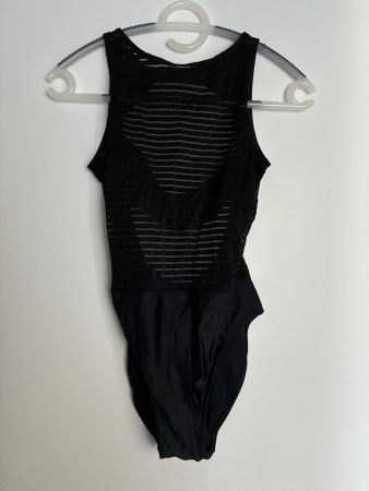 Badekleid schwarz mit Netzeinsatz