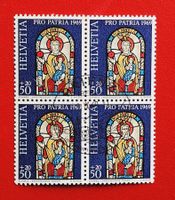 PRO PATRIA 145 VIERERBLOCK WERBESTEMPEL BRIENZ OHNE PLZ 1969