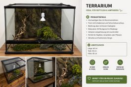 Like New Terrarium 60x40x60cm for Reptiles & Amphibians
