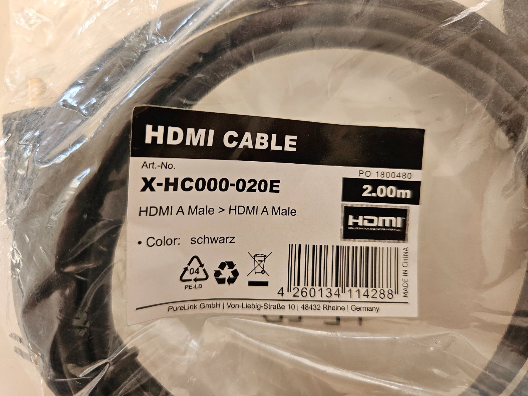 Cavi: Cable HDMI 2m PureLink – Nuovo e nell'imballaggio originale da Lausanne venduto da FamilleCool 1