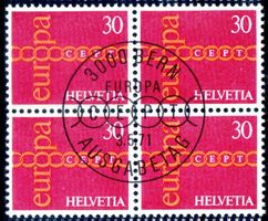 EUROPAMARKE 1971 4ERBLOCK AUSGABETAG - TH72