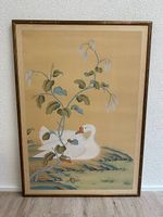 Vintage Chinesischer Seidenbild Gans im traditionellen Stil