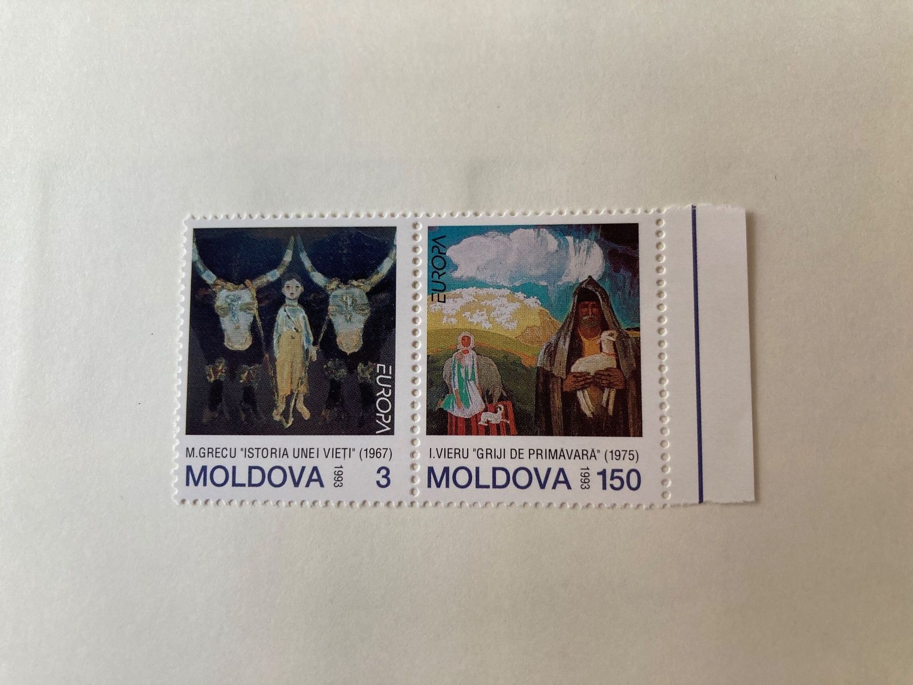 Tutti i francobolli: Republik Moldau 1993 KUNST MI.94,95 – Nuovo (secondo la descrizione) da Erlach venduto da Minka123