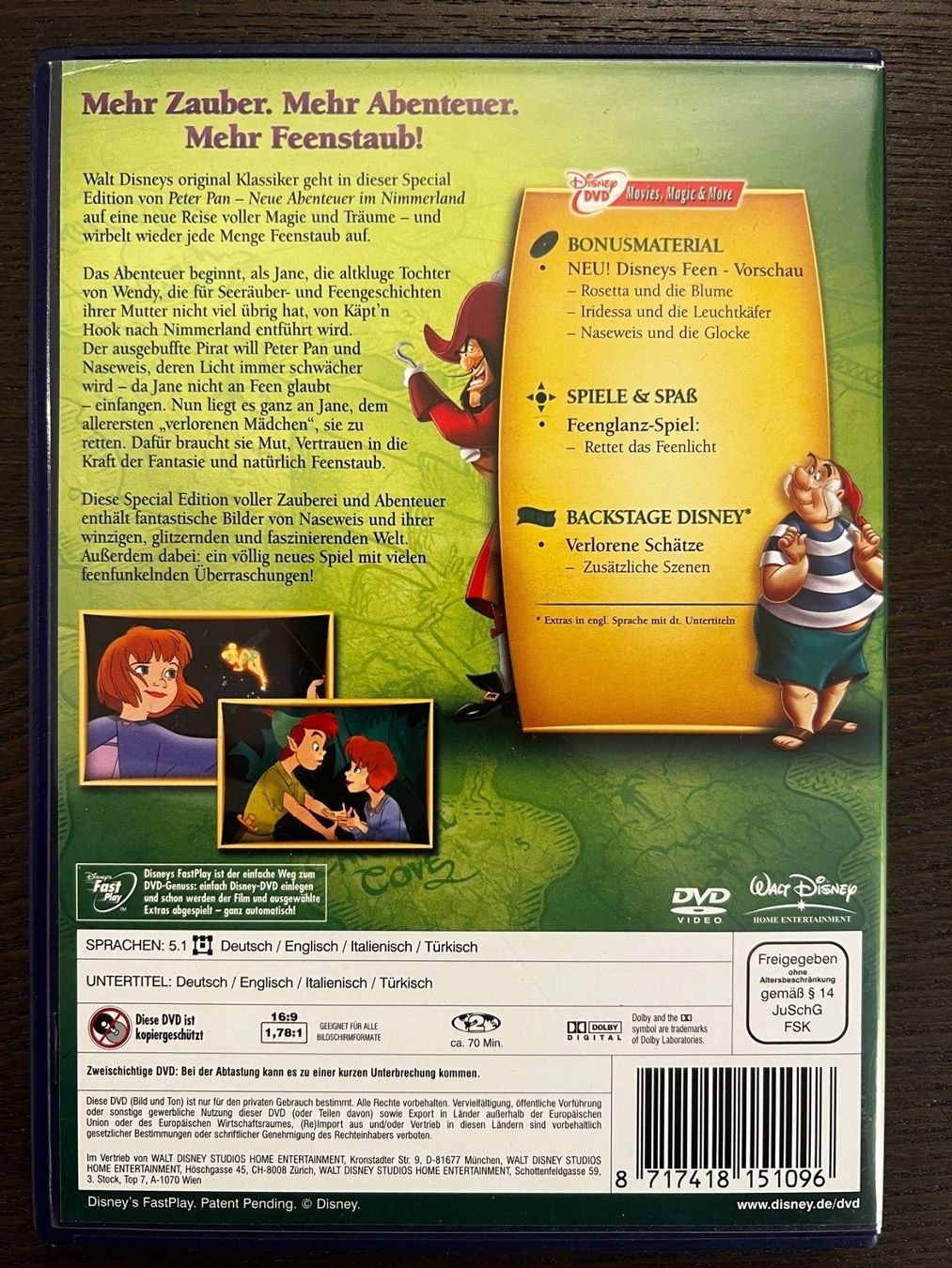 Alle DVDs: Peter Pan - Neue Abenteuer im Nimmerland – Gebraucht aus Zürich von FilmFreunde 1
