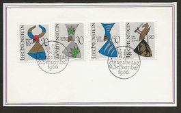 1966  Liechtenst. Serie Wappen III. auf Kartonblatt ET