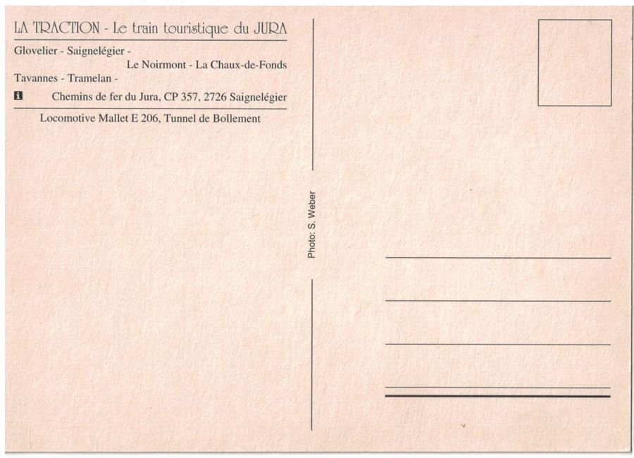 Cartoline postali: Locomotive Mallet E 206 Tunnel Bollement – Usato da Frauenfeld venduto da POML 1