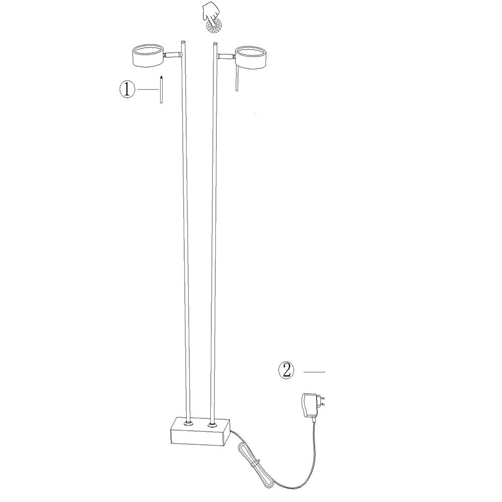 Lampade: LED Stehleuchte, 2er Strahler, Dimmbar – Nuovo (secondo la descrizione) da Kreuzlingen venduto da Smart-Light 2