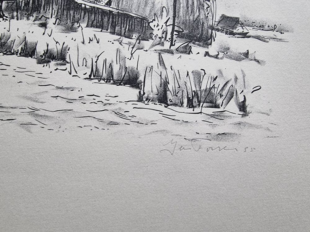 KÜNSTLER UNLESERLICH SIGNIERT LITHOGRAPHIE GRÖSSE 32X24CM 4