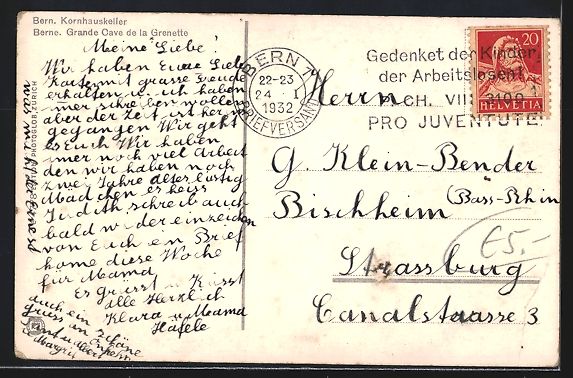 Cartoline postali: Bern, Gasthaus Kornhauskeller, Innenansi – Usato da Berlin venduto da bartko-reher 1