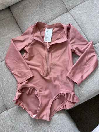 H&M UV-Badeanzug - altrosa - Gr. 98/104 - Neuwertig