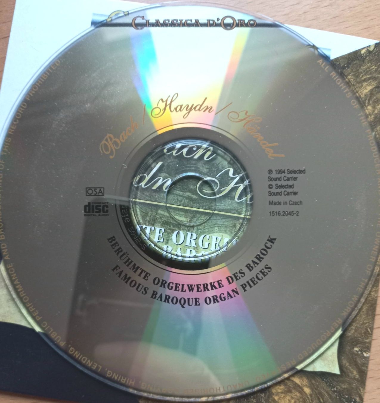 CD: CD -  Berühmte Orgelwerke des Barock – Usato da Niederuzwil venduto da lubimaja 1