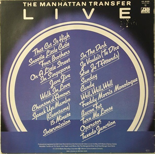 Dischi in vinile: The Manhattan Transfer - Live (LP) – Usato da Grüningen venduto da azulvinyl 1