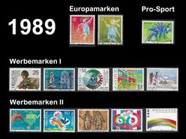 1989 schön gestempelt: Sonder-, Europa- und Werbemarken