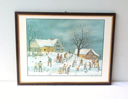 Jakob Binder Winterlandschaft Dorfszene Appenzell 45/150 sig