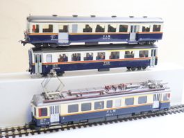 BEMO FLM Triebwagen ABe 4/4 + Steuerwagen Set - H0m