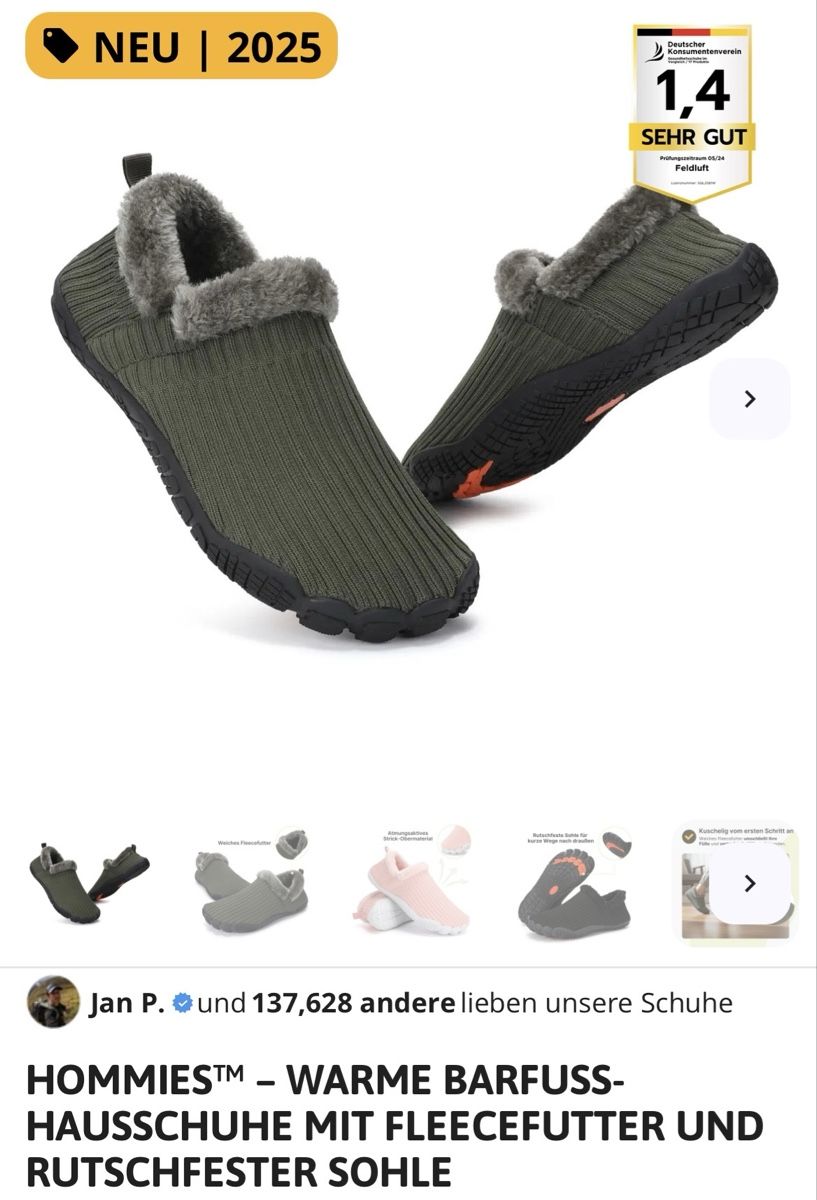 Scarpe da uomo: Barfuß Hausschuhe – Nuovo (secondo la descrizione) da Muttenz venduto da mir_nvb5