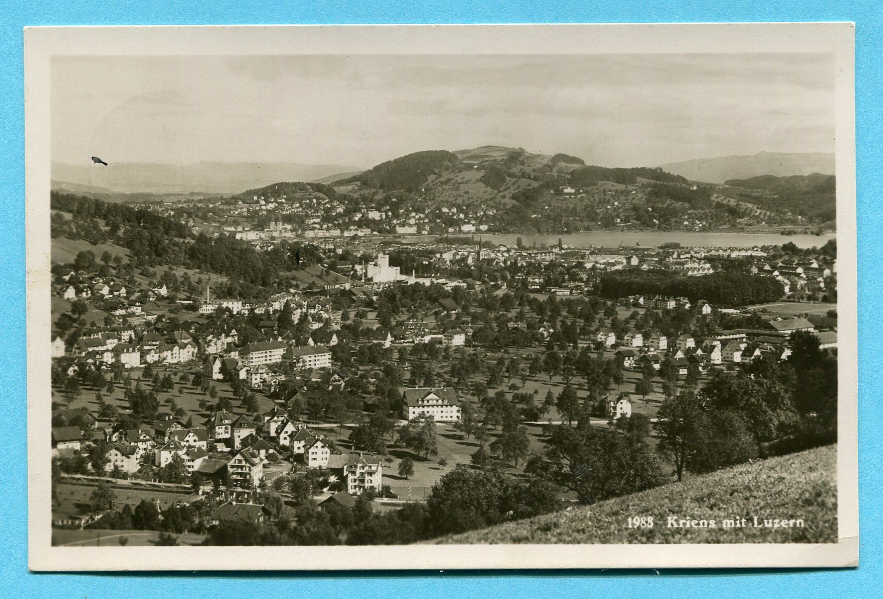 Ansichtskarten: Kriens mit Luzern 1933 – Gebraucht aus Opfikon von Prophila