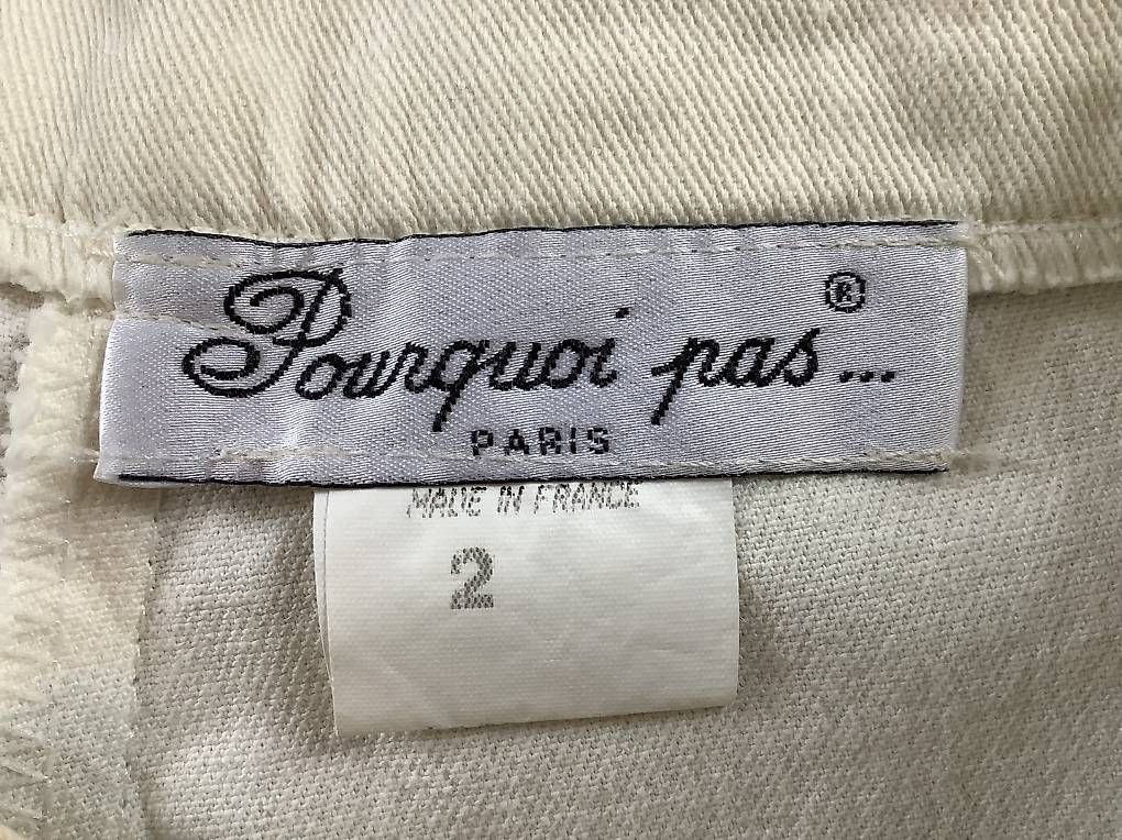 Pantaloni: Pantalon écru à fleurs, taille 2 – Usato da Pully venduto da san_b2w6 2