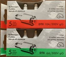 2 Pack Sicherungen je 5 Stk. 6 Ampère/500V -10 Ampère/500V