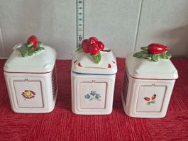 3 pots en porcelaine Villeroy et Boch C34