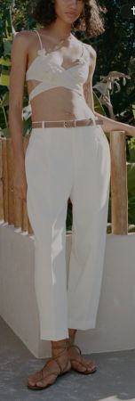 ZARA Schicke weisse Sommer Hose mit Flechtgürtel M
