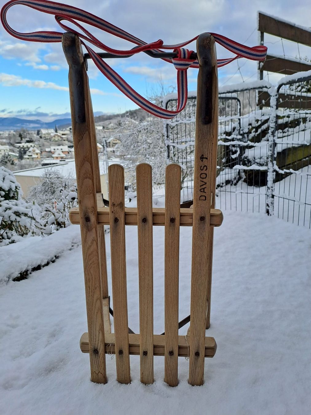 Xilografie: Davoser Holzschlitten - 72 cm – Usato da Schöftland venduto da sil_bn9x