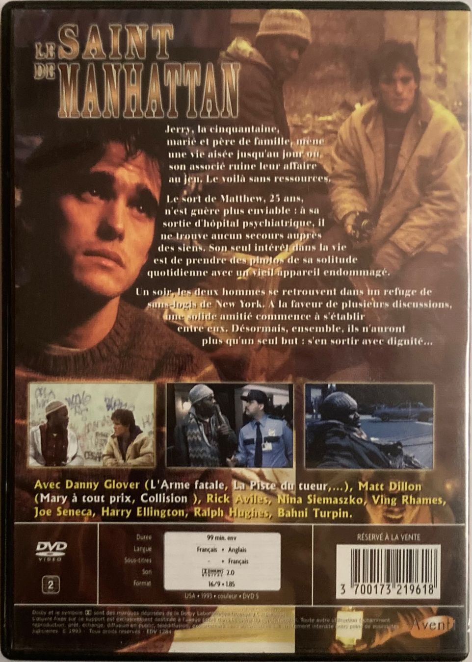 Tutti i DVDs: MATT DILLON / DANNY GLOVER - LE SAINT DE MANHATTAN – Usato da Poliez-Pittet venduto da Newtown-Records 1