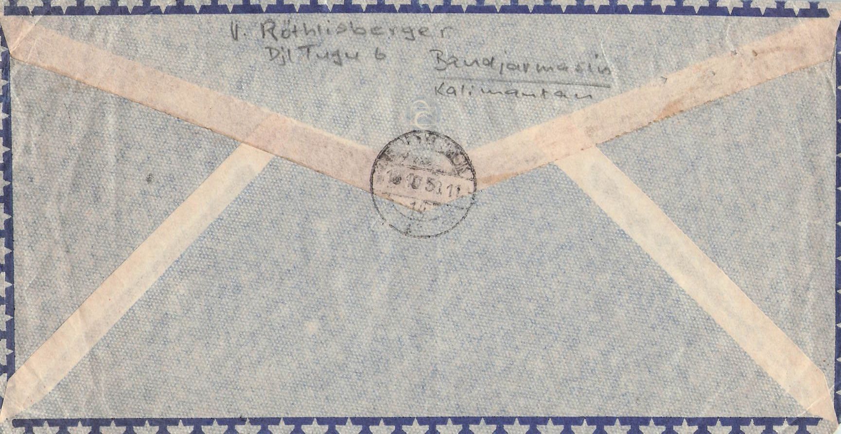 Tutti i francobolli: Flugbrief Indonesien - Stuttgart , 13.10.1953 – Usato da Reichenburg venduto da Pipo-67 1