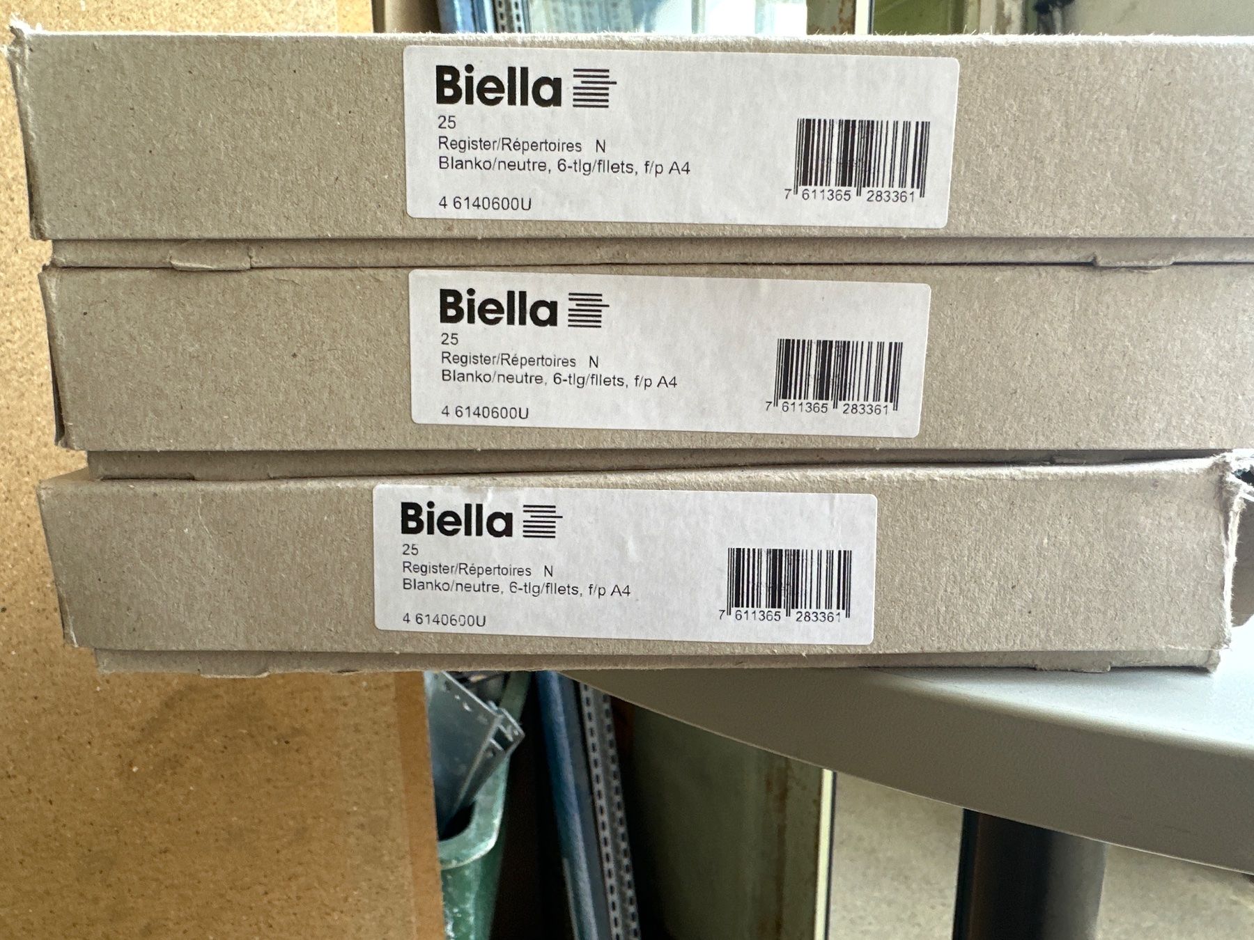 Raccoglitori: 3 Pack neue Biella Register Karton blanko A4, 5-teilig – Nuovo e nell'imballaggio originale da Necker venduto da liq24 3