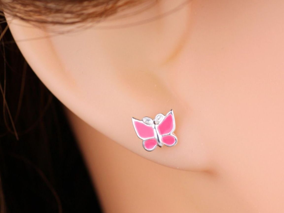 Orecchini pendenti & Orecchini a lobo: Kinder Ohrringe SCHMETTERLING Sterling Silber – Nuovo e nell'imballaggio originale da Stallikon venduto da Bergli18