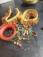Afrikanischer Schmuck Konvolut Leder Perlen Fussrasseln gebr