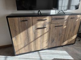 Sideboard Holzoptik schwarz mit Gebrauchsspuren