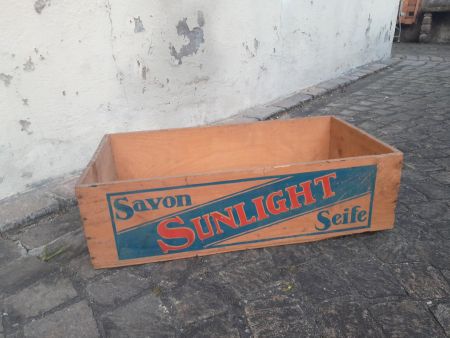 Vintage Holzkiste Sunlight Seife / Savon