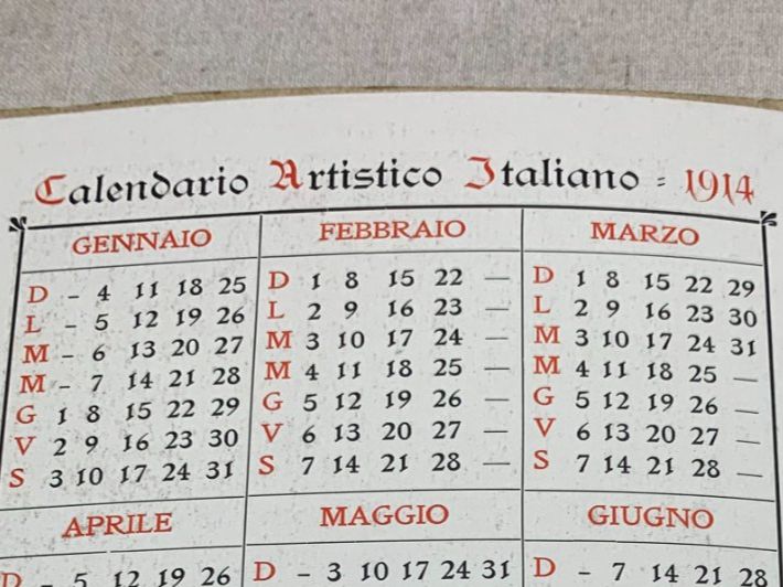 Calendriers: Calendario 1914 – D'occasion à Sorengo par 74in 2